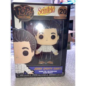 Funko Pop Large Enamel Pin-Television-Seinfeld-Jerry (Puffy Shirt) #20 CHASE NIB